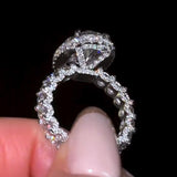 Gorgeous Hidden Halo Oval Cut 4.0ct Engagement Ring In Sterling Silver