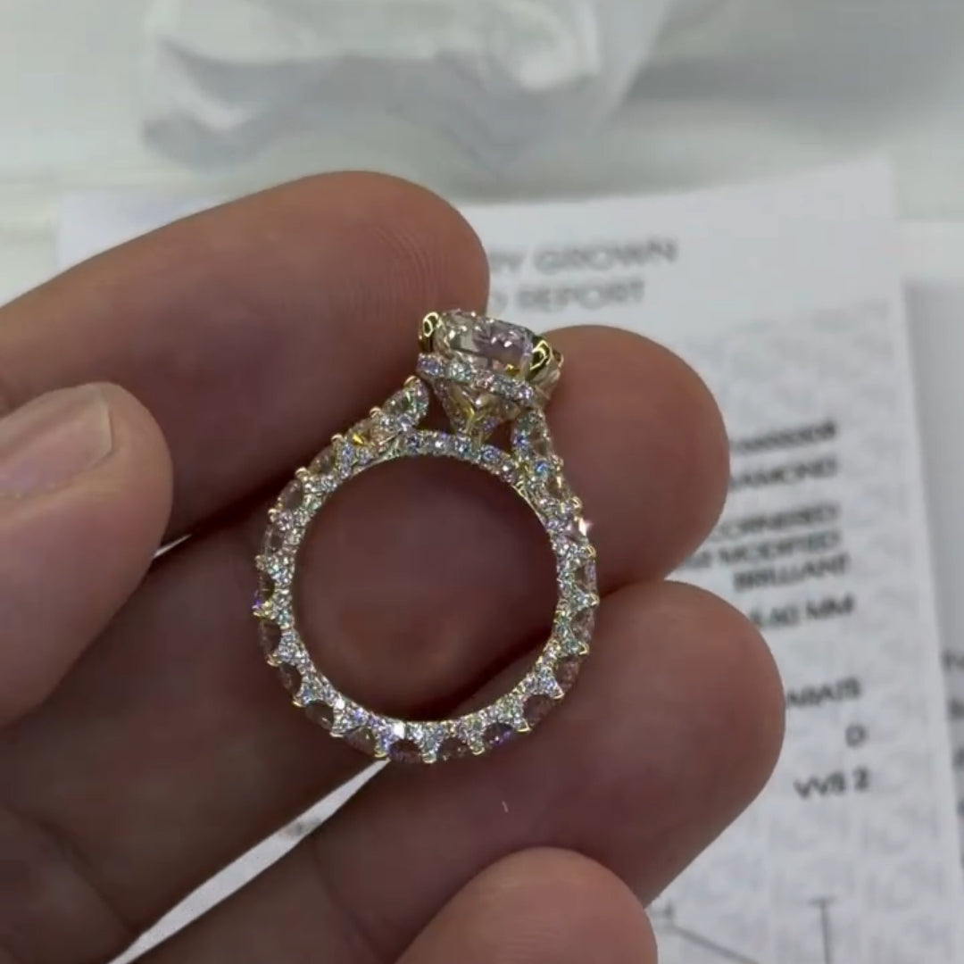 5.0ct Elongated Radiant Cut Eternity Band Engagement Ring