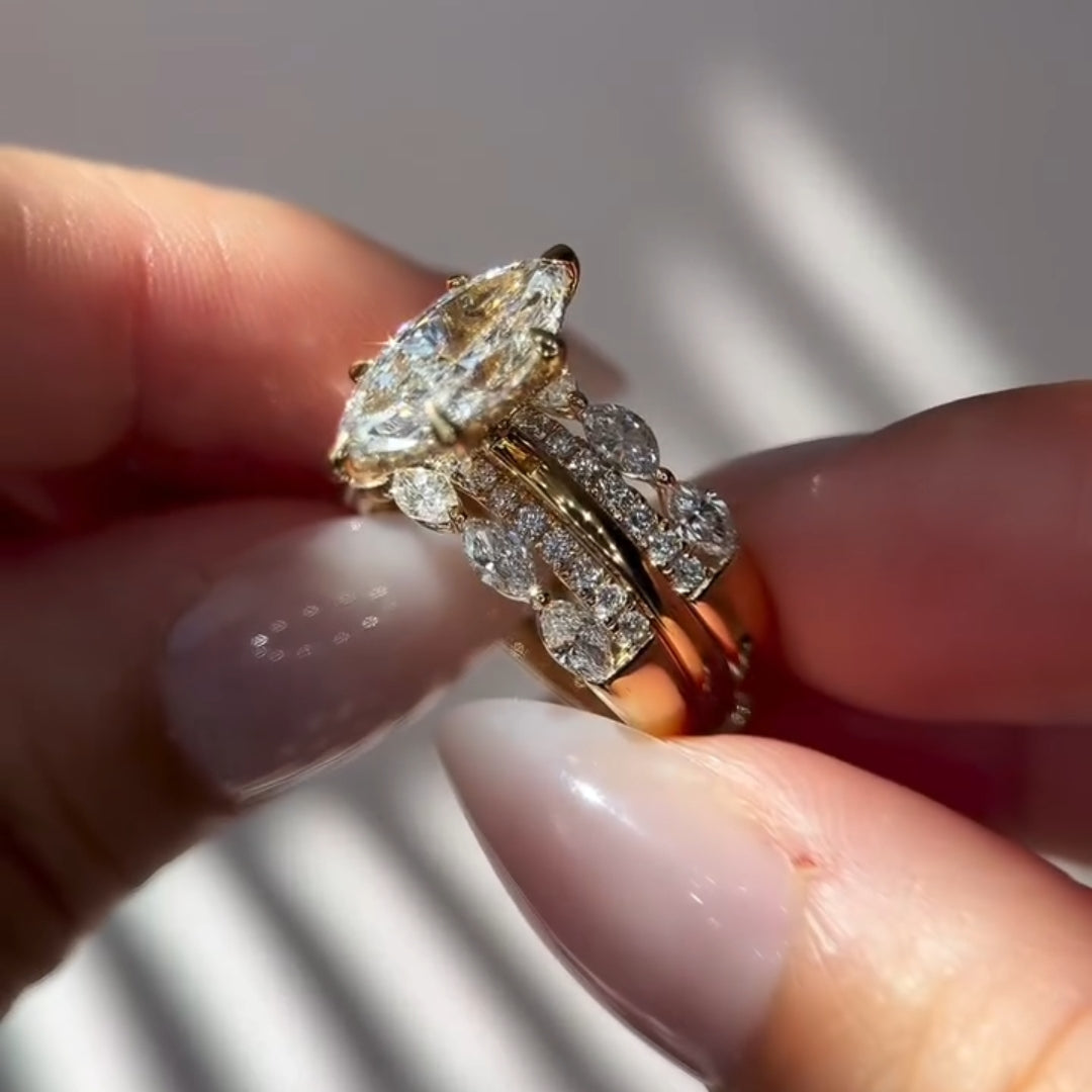 Stunning Marquise Cut 3.0ct Insert Ring Set in Sterling Silver