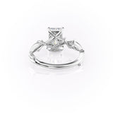 Fashionable Solarii Moissanite 2.0ct Emerald Cut 925 Sterling Silver Twist Design Engagement Ring
