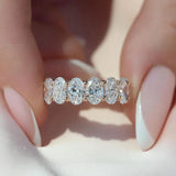 Elegant 925 Sterling Silver Oval Cut Wedding Ring