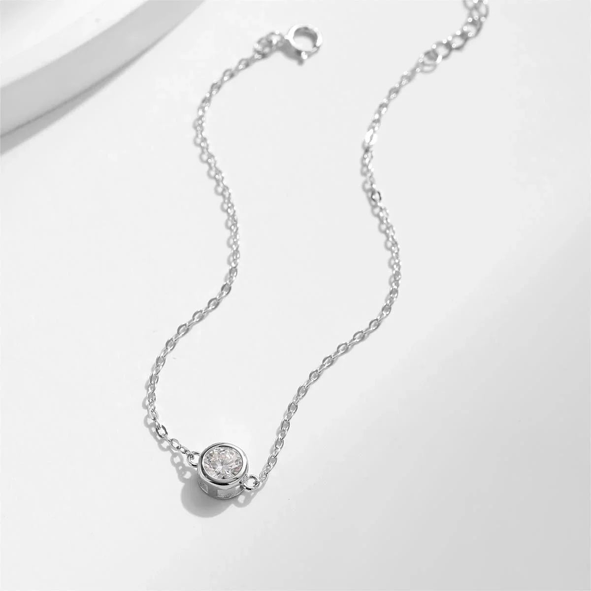 Solarii Moissanite 1.0ct Round Cut 925 Sterling Silver Bracelet