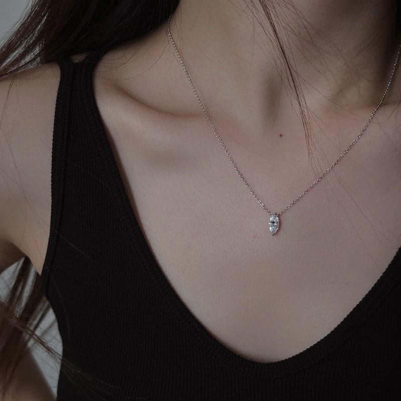 Solarii Moissanite 1.0ct Marquise Cut 925 Sterling Silver Necklace