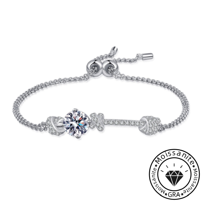 Solarii Moissanite Round Cut 925 Sterling Silver Bracelet