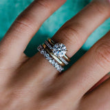 Solarii New Arrived 3.0ct Round Cut Simulated Diamonds 4PC Wedding Ring Set