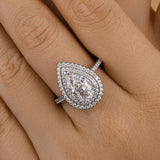 Dazzling Pear Cut 2.5ct Sterling Silver Engagement Ring