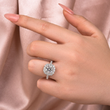 Elegant Solarii Moissanite 2.0ct Round Cut 925 Sterling Silver Halo Design Engagement Ring