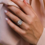 Lavish Radiant Cut 5.0ct Three Stone Engagement Ring In Sterling Silver