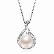 Elegant Pearl Swirl Pendant Necklace