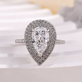Dazzling Pear Cut 2.5ct Sterling Silver Engagement Ring