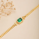 Polished Emerald Cut Bracelet for Emerald Green Women
