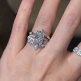 Sophisticated Radiant Cut 3.5ct 3PC Ring 925 Sterling Silver Wedding Ring Set