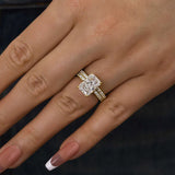 925 Sterling Silver Radiant Cut Wedding Ring Set