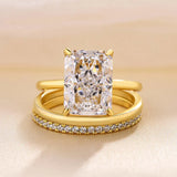 Sublime Radiant Cut 5.0 ct 3PC Ring 925 Sterling Silver Wedding Ring Set