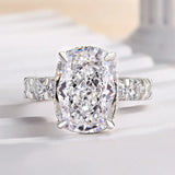 Lavish Cushion Cut 9.0ct Pave Engagement Ring In Sterling Silver