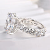 Lavish Cushion Cut 9.0ct Pave Engagement Ring In Sterling Silver