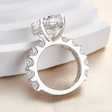 Lavish Cushion Cut 9.0ct Pave Engagement Ring In Sterling Silver