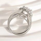 Sumptuous Halo Design Round Cut 4.0ct Engagement Ring In Sterling Silver