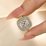 Vintage Cushion Cut Sterling Silver Engagement Ring