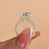Deluxe Cushion Cut 9.0ct Pave Engagement Ring In Sterling Silver