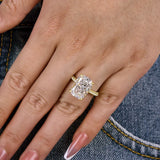Deluxe Cushion Cut 9.0ct Pave Engagement Ring In Sterling Silver