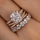Solarii Cubic Zirconia 4.0ct Cushion Cut  925 Sterling Silver Wedding Ring Set