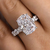 Lavish Cushion Cut 9.0ct Pave Engagement Ring In Sterling Silver