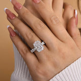 Lavish Cushion Cut 9.0ct Pave Engagement Ring In Sterling Silver
