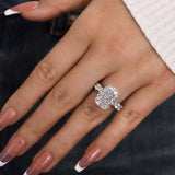Lavish Cushion Cut 9.0ct Pave Engagement Ring In Sterling Silver
