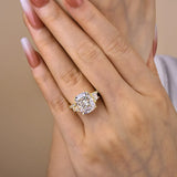 Gorgeous Cushion Cut 5.0ct Three Stone Engagement Ring In Sterling Silver