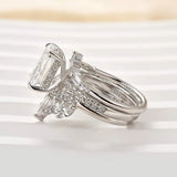 Sophisticated Radiant Cut 3.5ct 3PC Ring 925 Sterling Silver Wedding Ring Set