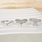 Sophisticated Radiant Cut 3.5ct 3PC Ring 925 Sterling Silver Wedding Ring Set