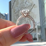 Deluxe Cushion Cut 9.0ct Pave Engagement Ring In Sterling Silver