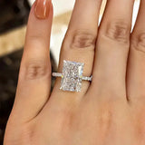 Luxurious Hidden Halo Radiant Cut 7.0ct Engagement Ring In Sterling Silver