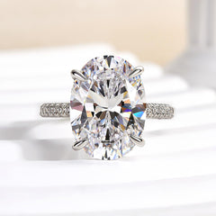 Gorgeous Oval Cut 8.0ct Sterling Silver Engagement Ring