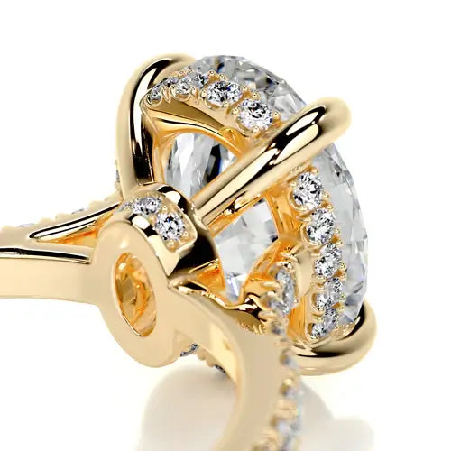 Radiating Solarii Moissanite 3.0ct Oval Cut 925 Sterling Silver Hidden Halo Engagement Ring