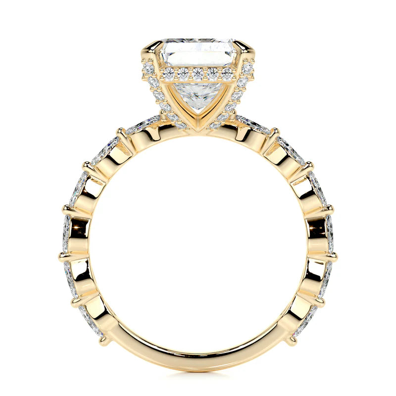 Regal Solarii Moissanite 4.0ct Radiant Cut 925 Sterling Silver Pave Engagement Ring