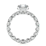 Sumptuous Solarii Moissanite 2.0ct Round Cut 925 Sterling Silver Pave Engagement Ring