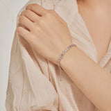 Regal Emerald Cut Bracelet for Women, Accented with Pink, Ruby, Aquamarine, and Yellow Stones