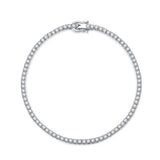 Round Cut Simulated Diamonds and Colored Gemstone Tennis Bracelet in Sterling Silver