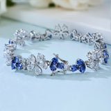 Stunning Pear Cut Blue Stone Bracelet for Women