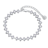 Princess Cut Simulated Diamonds Tennis Bracelet in Sterling Silver
