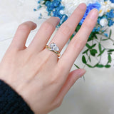 Celestial Cascade Simulated Diamonds Engagement Ring