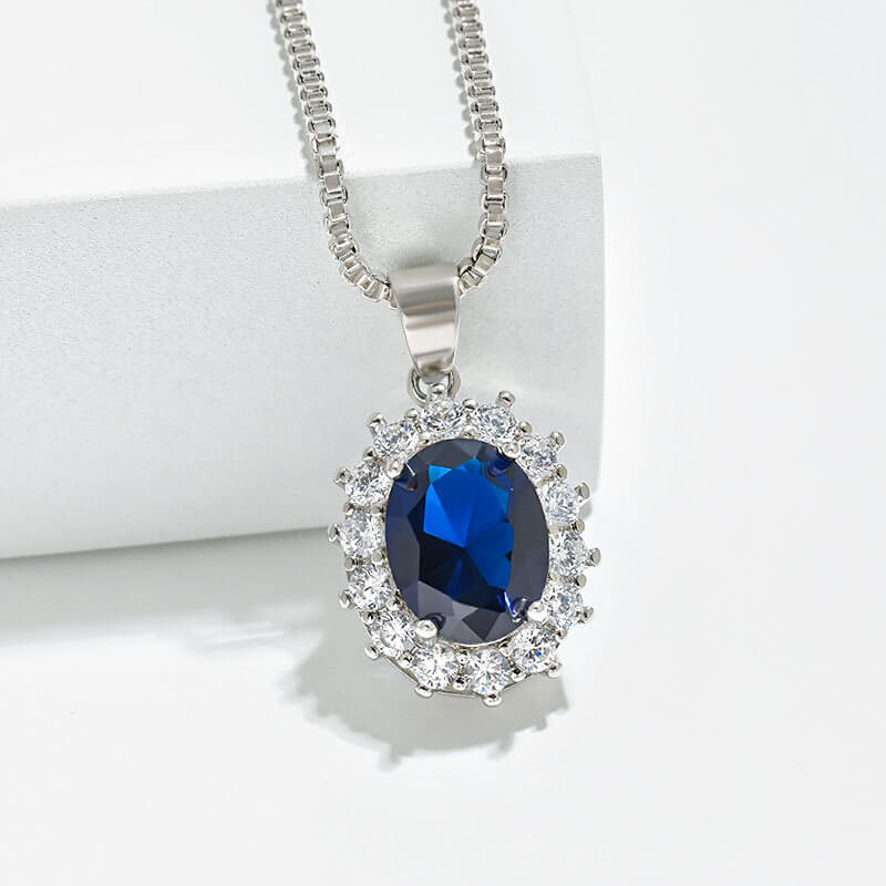 Moissanite 1.0ct Oval Cut Box Chain 925 Sterling Silver Necklace