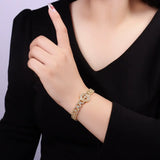 Flashy round cut moissanite bracelet, rhodium plated, 925 sterling silver