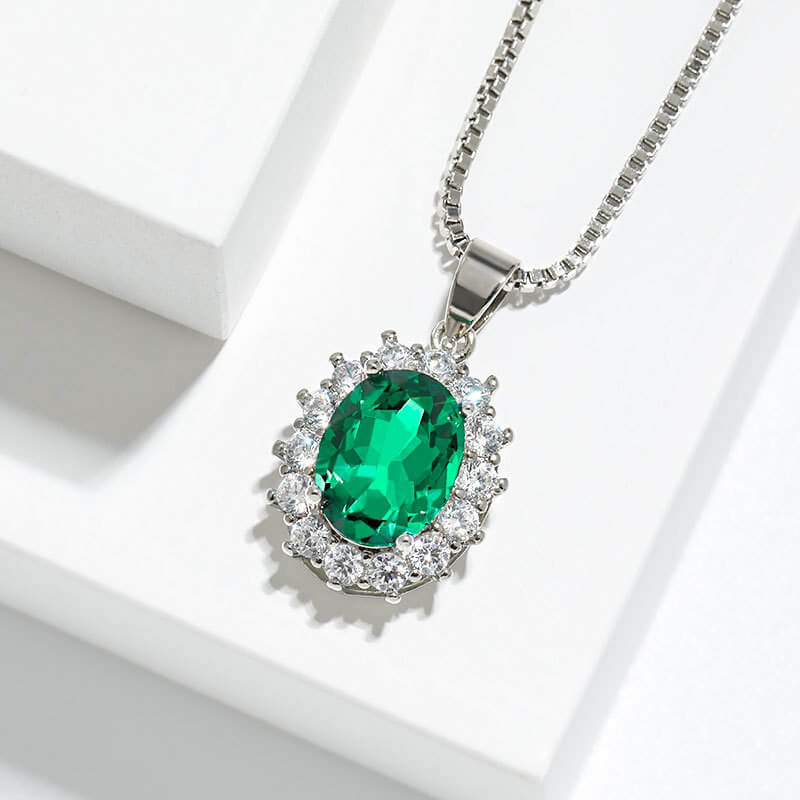 Moissanite 1.0ct Oval Cut Box Chain 925 Sterling Silver Necklace