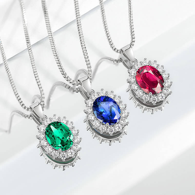 Moissanite 1.0ct Oval Cut Box Chain 925 Sterling Silver Necklace