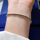 Round Cut Simulated Diamonds and Colored Gemstone Tennis Bracelet in Sterling Silver