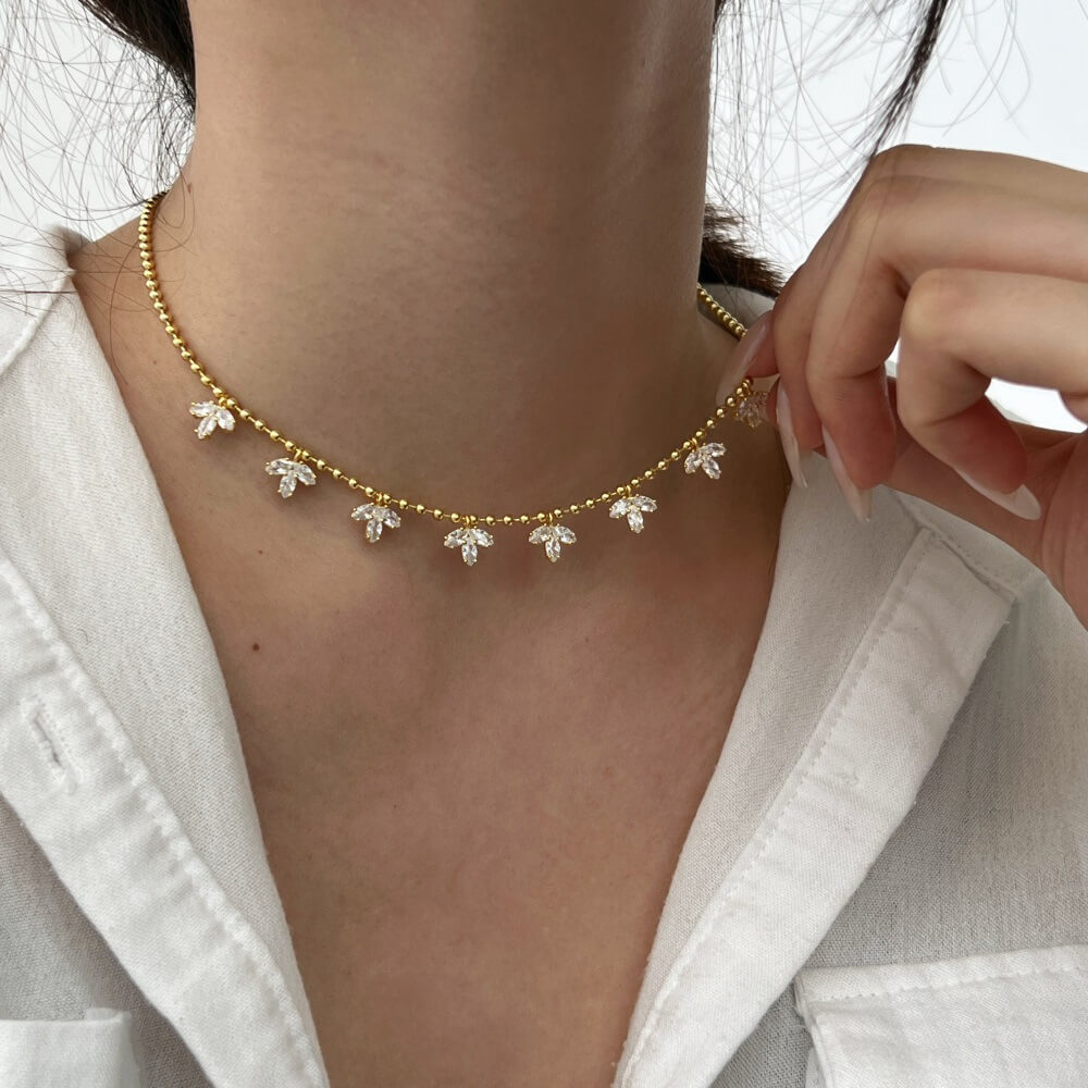 Leaf Design Necklace in 925 Sterling Silver