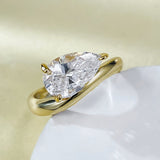 Celestial Cascade Simulated Diamonds Engagement Ring